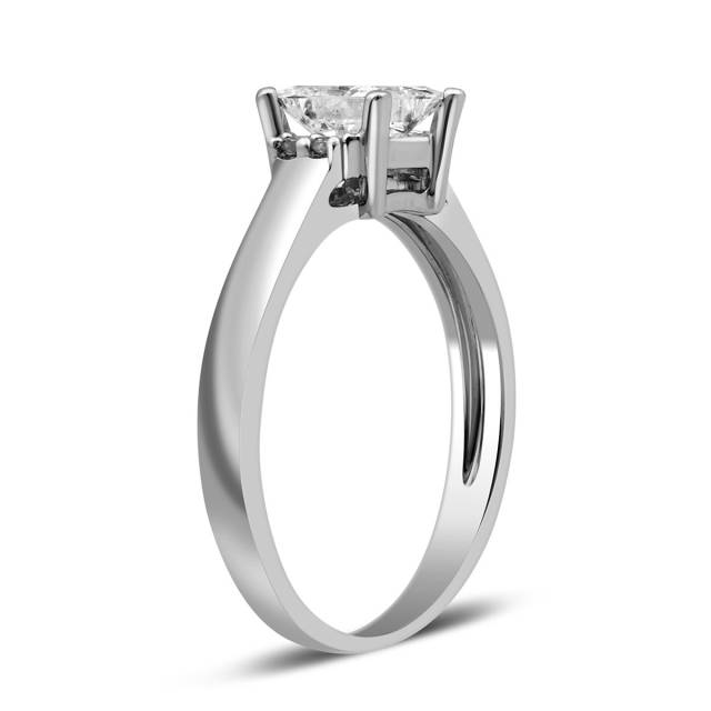 Помолвочное кольцо из белого золота с бриллиантами (028077)