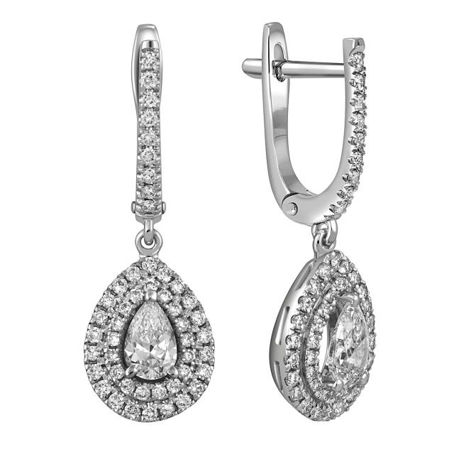Серьги из белого золота с бриллиантами (052388)