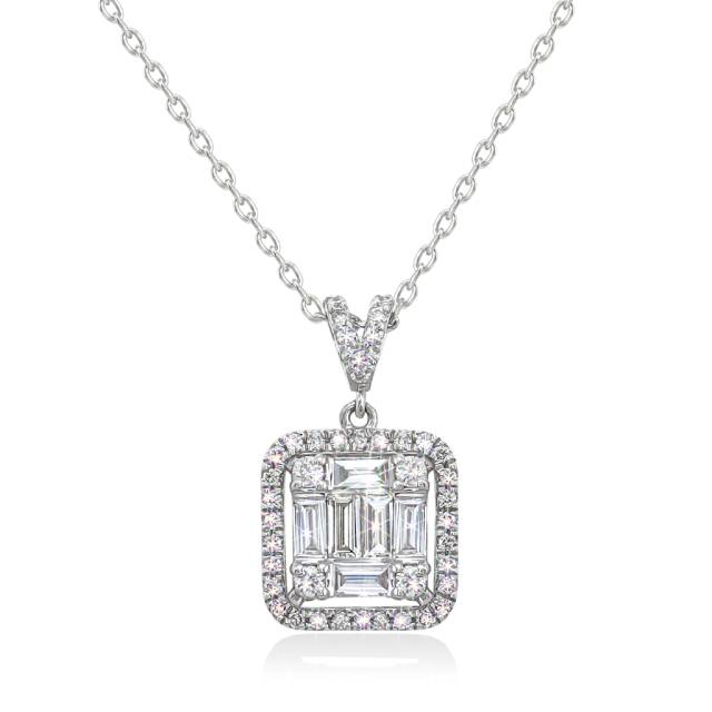 Колье из белого золота с бриллиантами (055633)