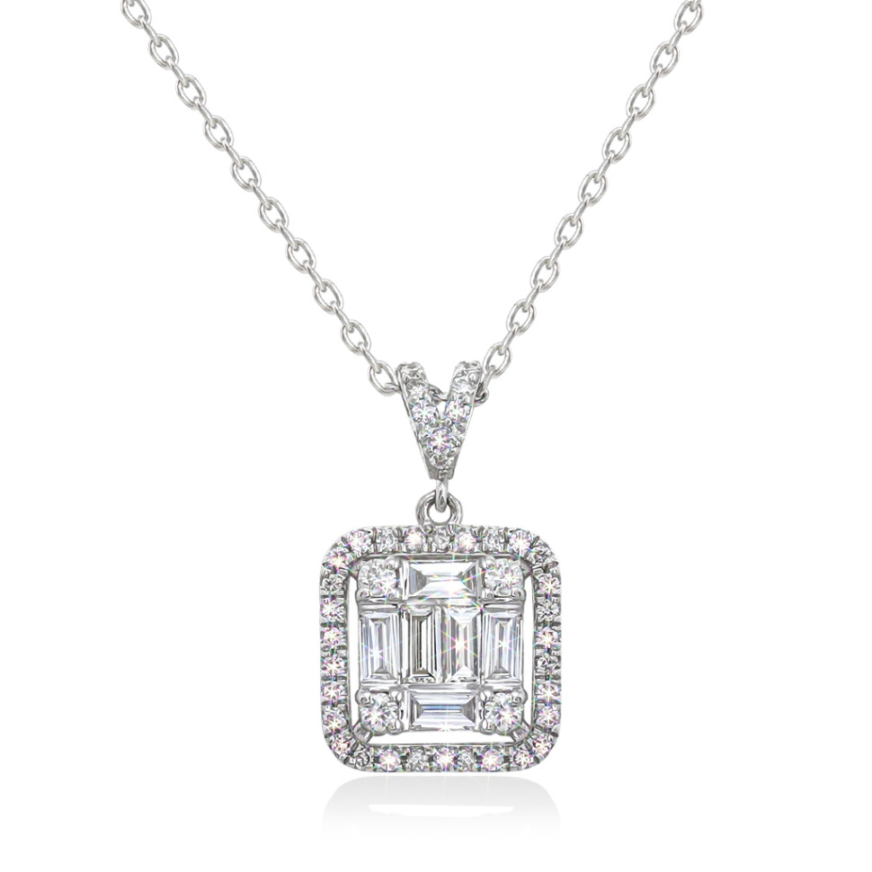 Колье из белого золота с бриллиантами (055633)