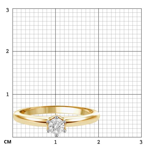 Помолвочное кольцо из комбинированного золота с бриллиантом (049493)