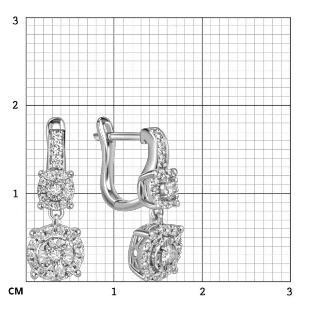Серьги из белого золота с бриллиантами (060290)
