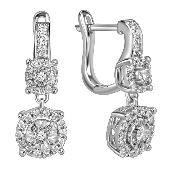 Серьги из белого золота с бриллиантами (060290)