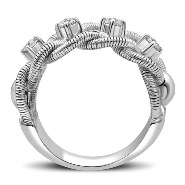 Кольцо из белого золота с бриллиантами (025391)