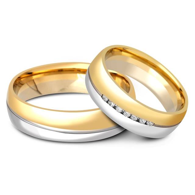 Обручальное кольцо из комбинированного золота (014972)