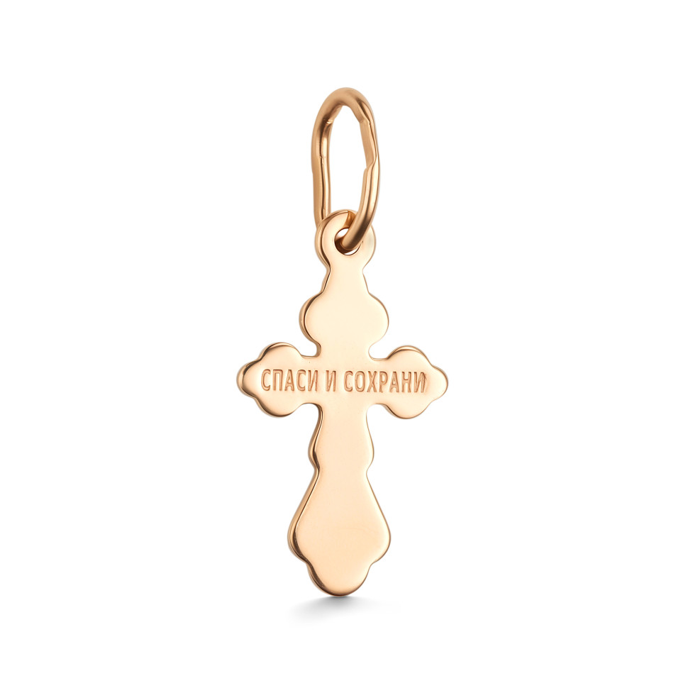 Подвеска крест из комбинированного золота с бриллиантом (031454)