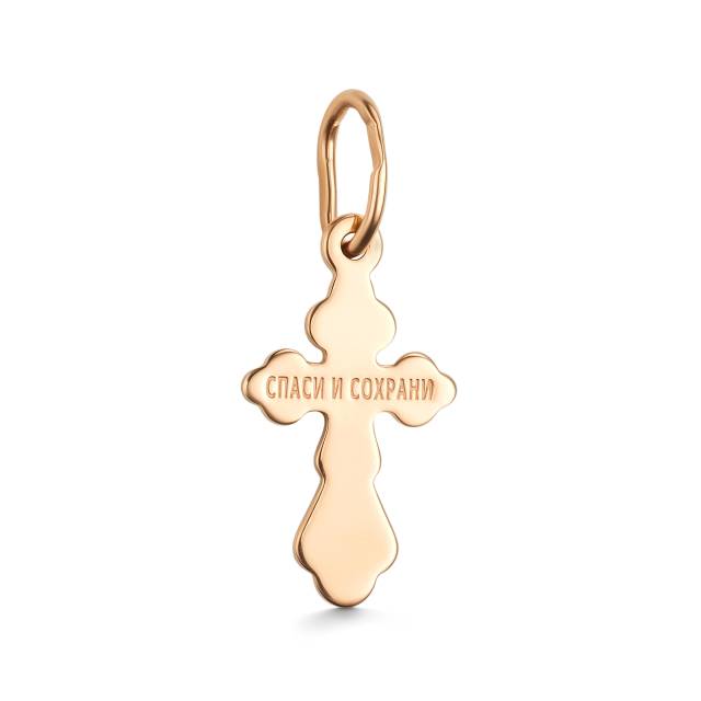 Подвеска крест из комбинированного золота с бриллиантом (031454)