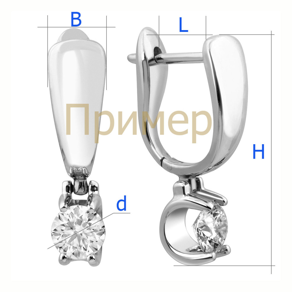 Серьги из комбинированного золота с бриллиантами (028274)