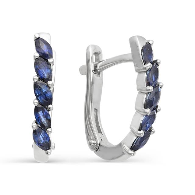 Серьги из белого золота с сапфирами (038764)