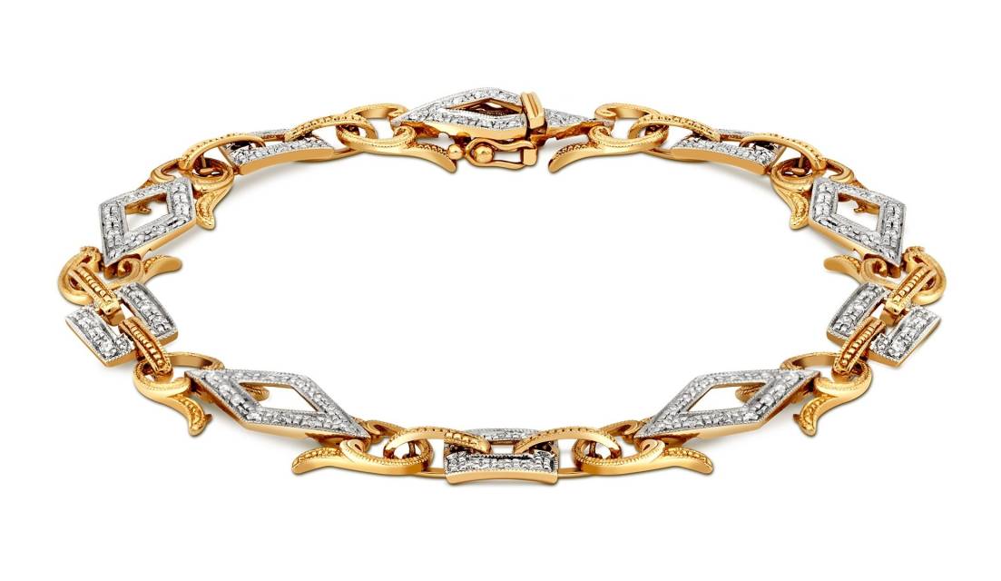 Браслет из комбинированного золота с бриллиантами (018271)