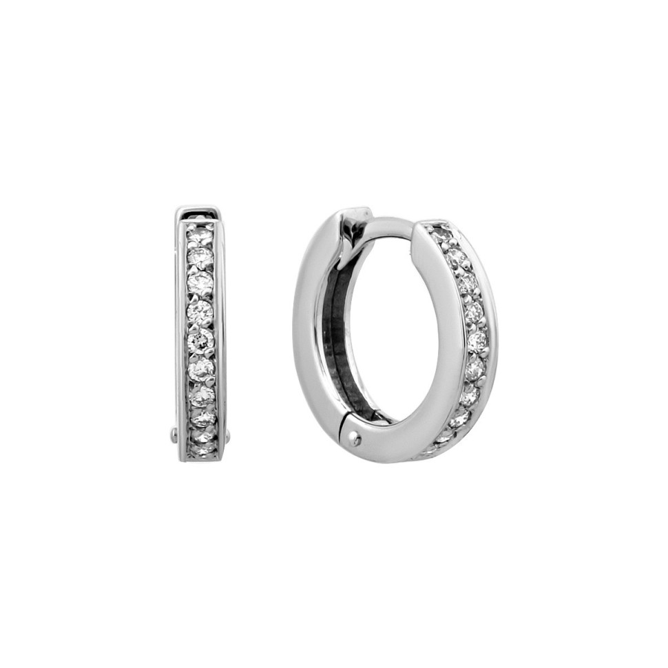 Серьги из белого золота с бриллиантами (028160)