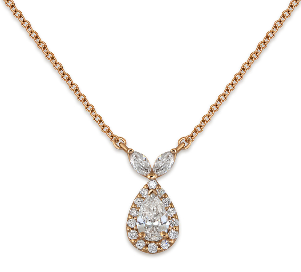 Колье из красного золота с бриллиантами 