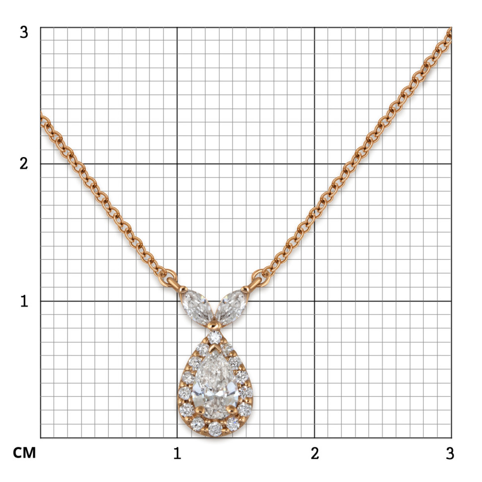 Колье из красного золота с бриллиантами 