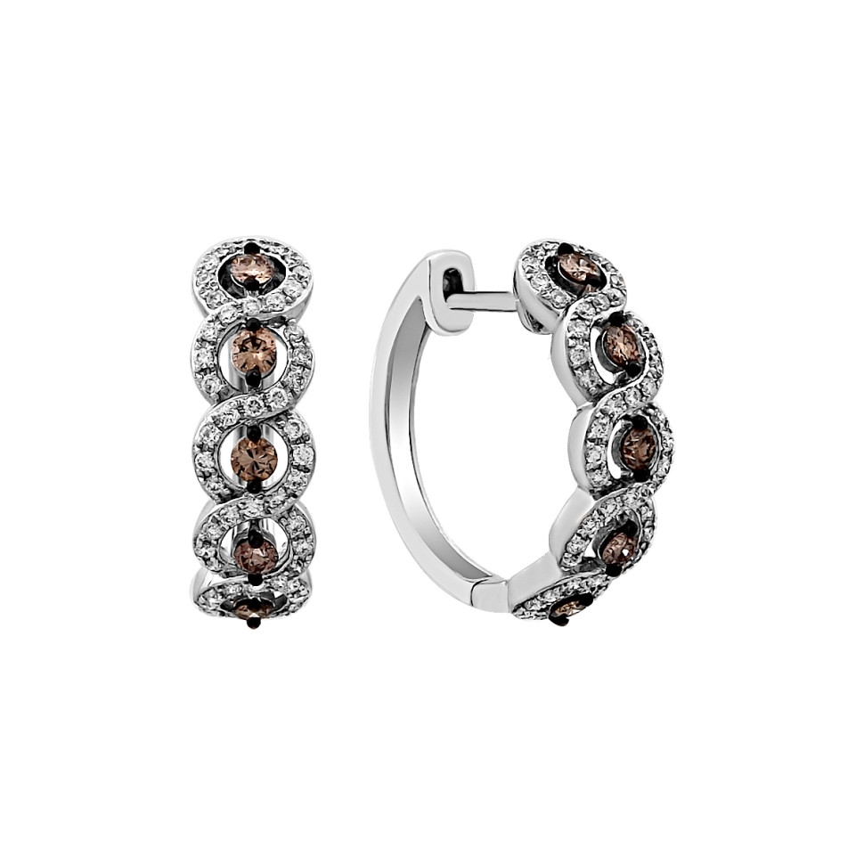 Серьги из белого золота с бриллиантами (025332)