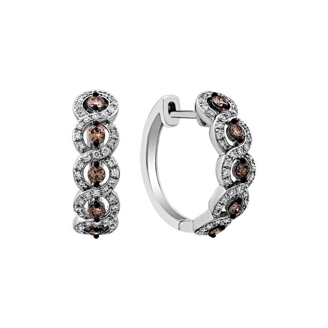 Серьги из белого золота с бриллиантами (025332)