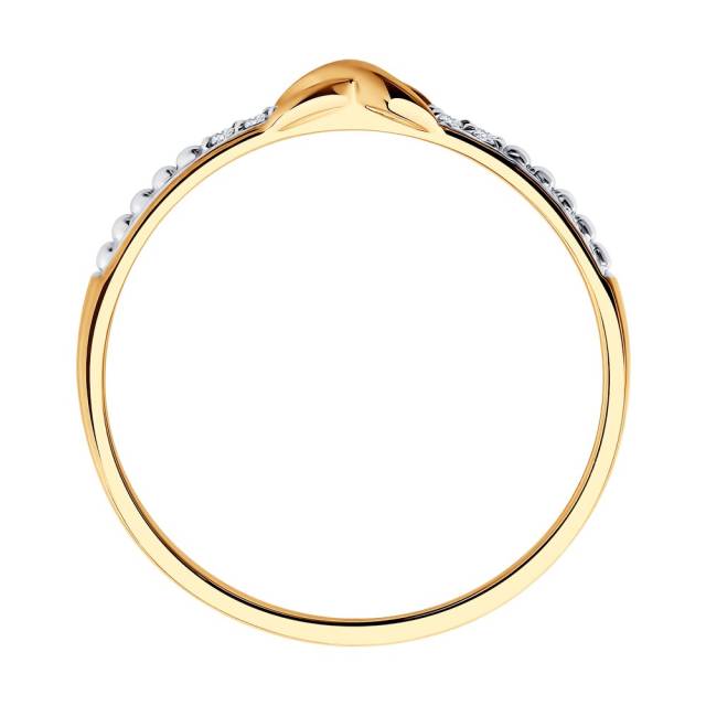 Кольцо из красного золота с бриллиантами (042888)