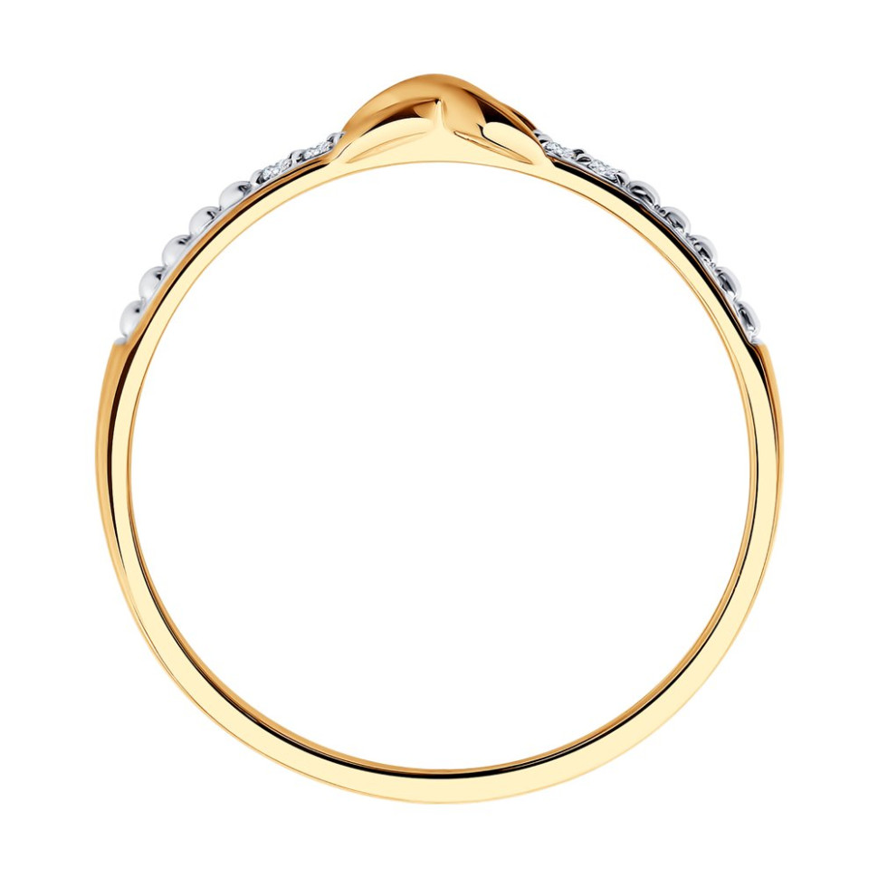 Кольцо из красного золота с бриллиантами (042888)