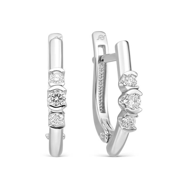 Серьги  из белого золота с бриллиантами (061354)