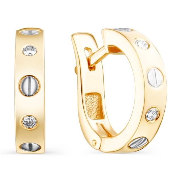 Серьги из красного золота с бриллиантами (059886)