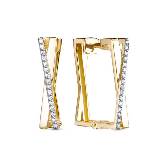 Серьги из жёлтого золота с бриллиантами (054192)