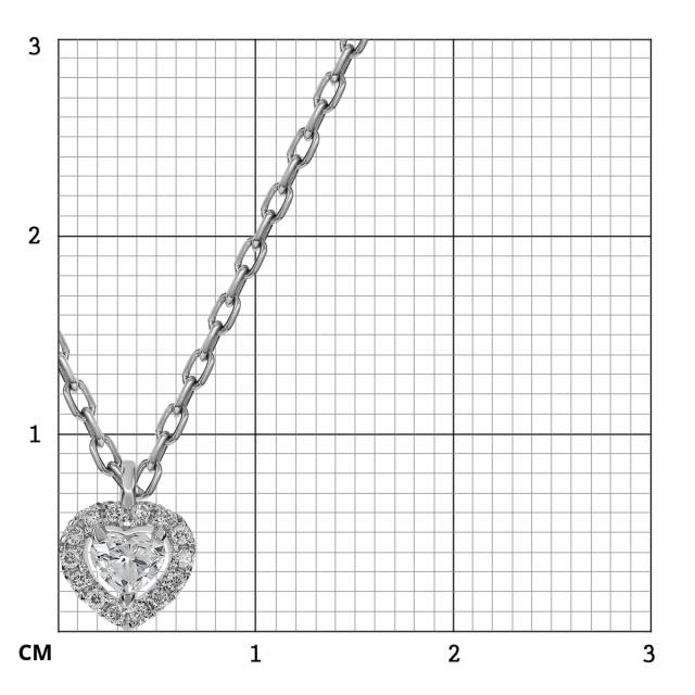 Колье из белого золота с бриллиантами "Сердце" (061636)