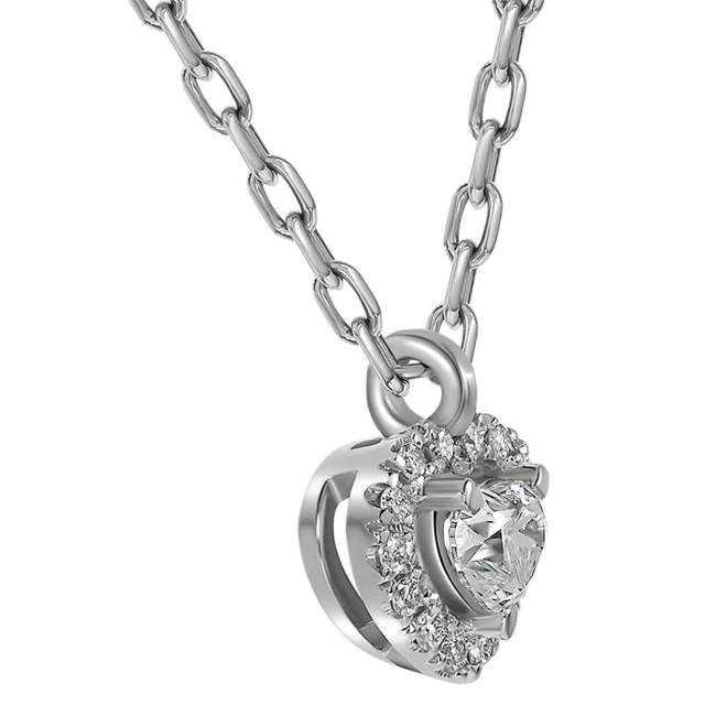 Колье из белого золота с бриллиантами "Сердце" (061636)