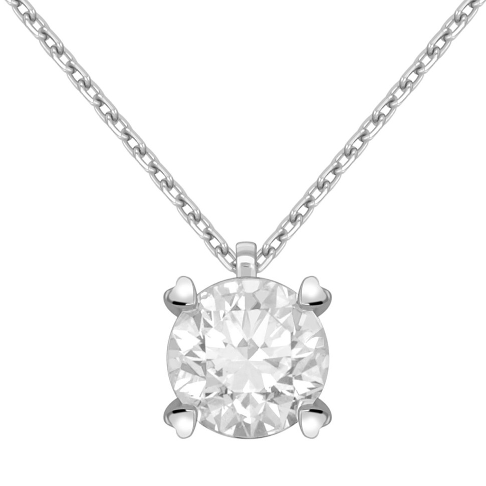 Колье из белого золота с бриллиантом (046536)