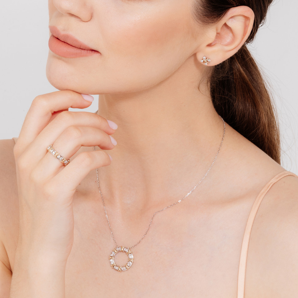 Колье из комбинированного золота с брилиантами (047210)