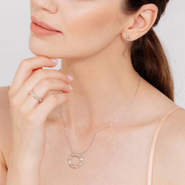 Колье из комбинированного золота с брилиантами (047210)