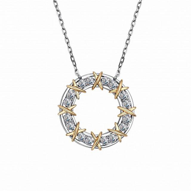 Колье из комбинированного золота с брилиантами (047210)