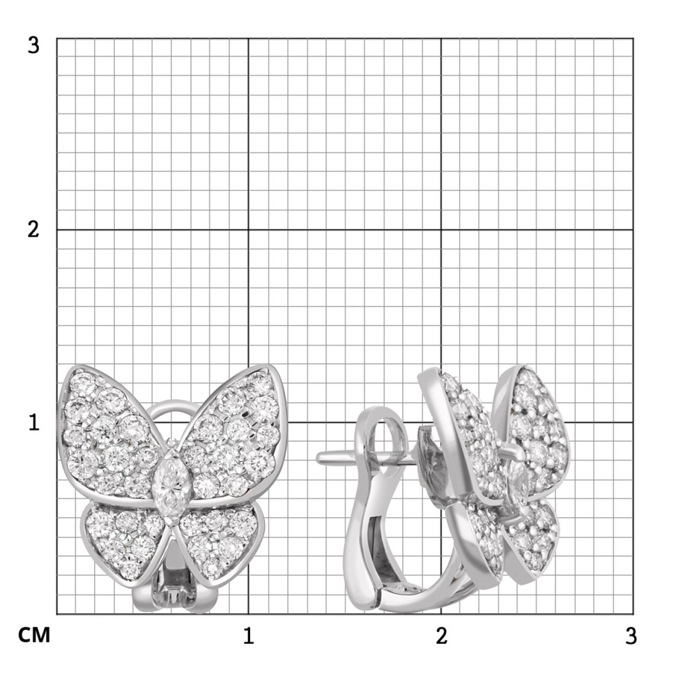 Серьги из белого золота с бриллиантами 