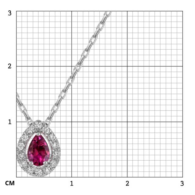 Колье из белого золота с бриллиантами и турмалином (062772)