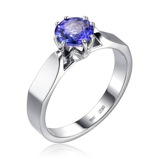 Помолвочное кольцо из белого золота с танзанитом (052844)