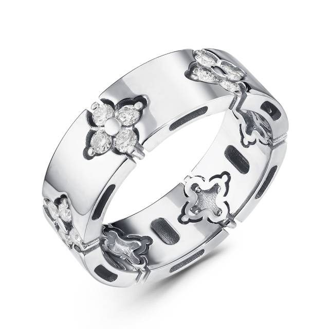 Кольцо из белого золота с бриллиантами (058782)