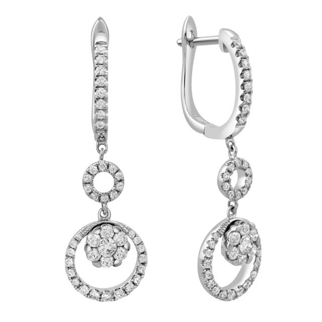 Серьги из белого золота с бриллиантами (032155)