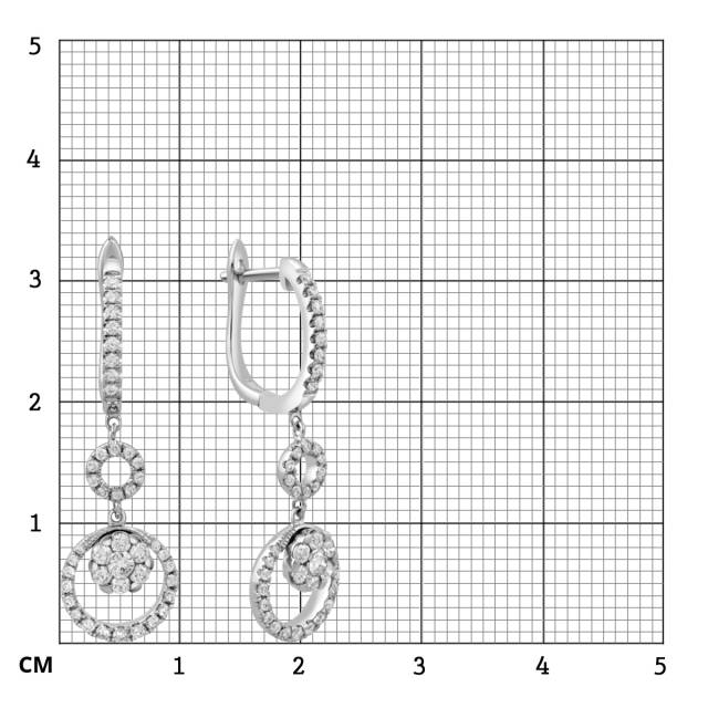 Серьги из белого золота с бриллиантами (032155)