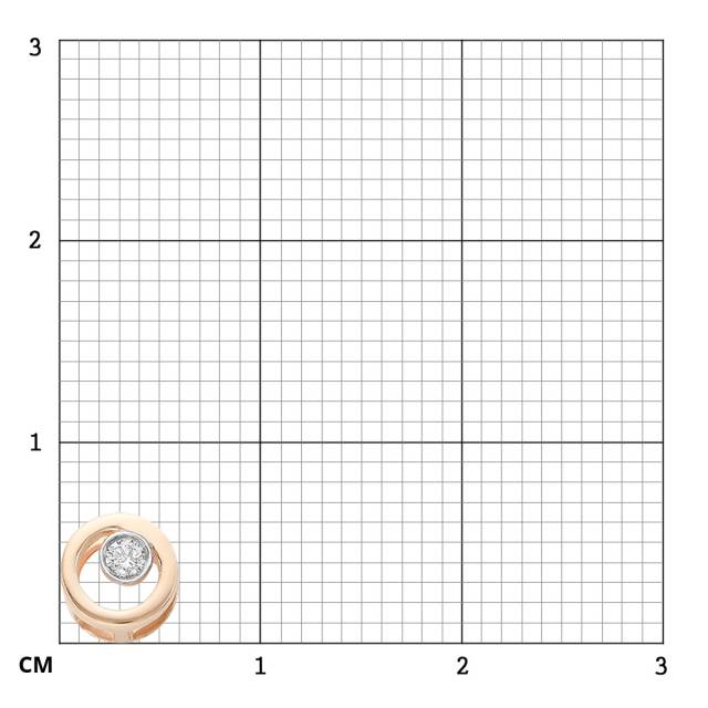 Кулон из красного золота с бриллиантом (031445)