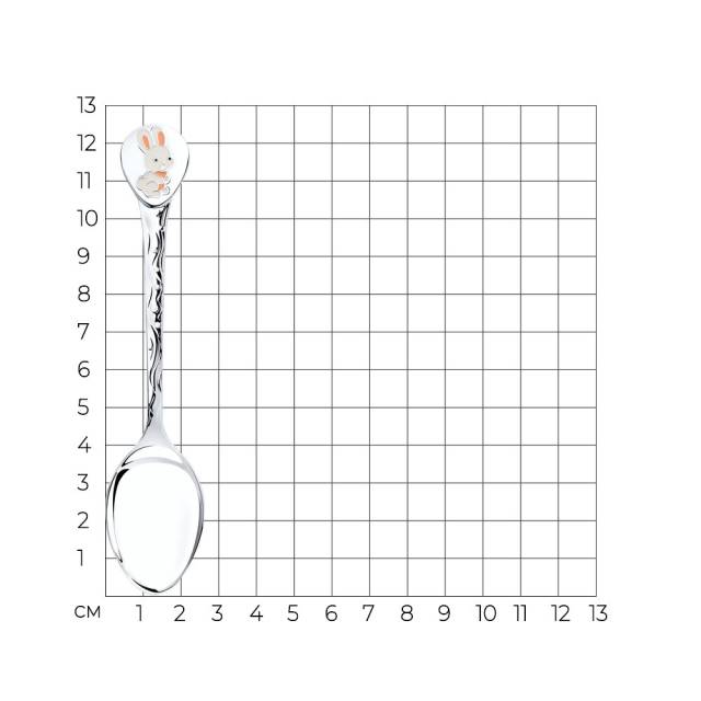 Ложка детская из серебра 925 пробы "Зайка" (045912)