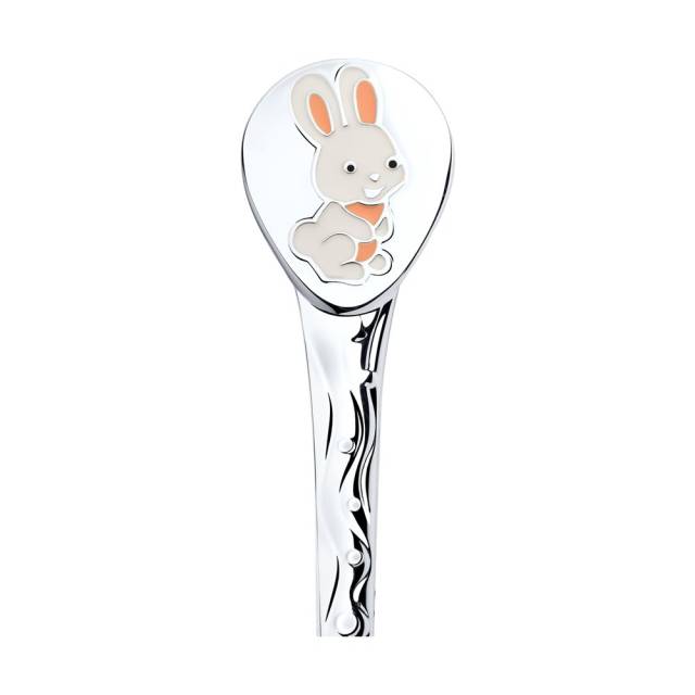 Ложка детская из серебра 925 пробы "Зайка" (045912)