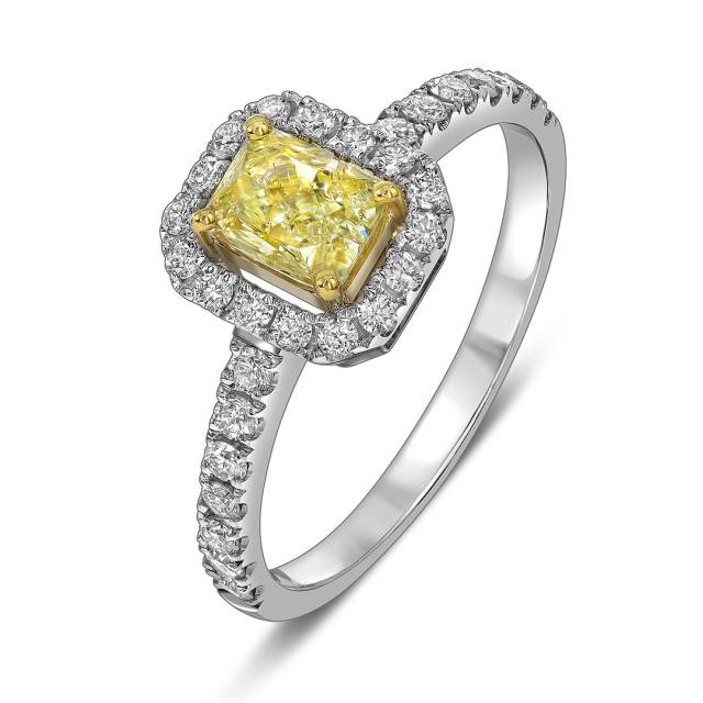 Помолвочное кольцо из белого золота с бриллиантами (062761)