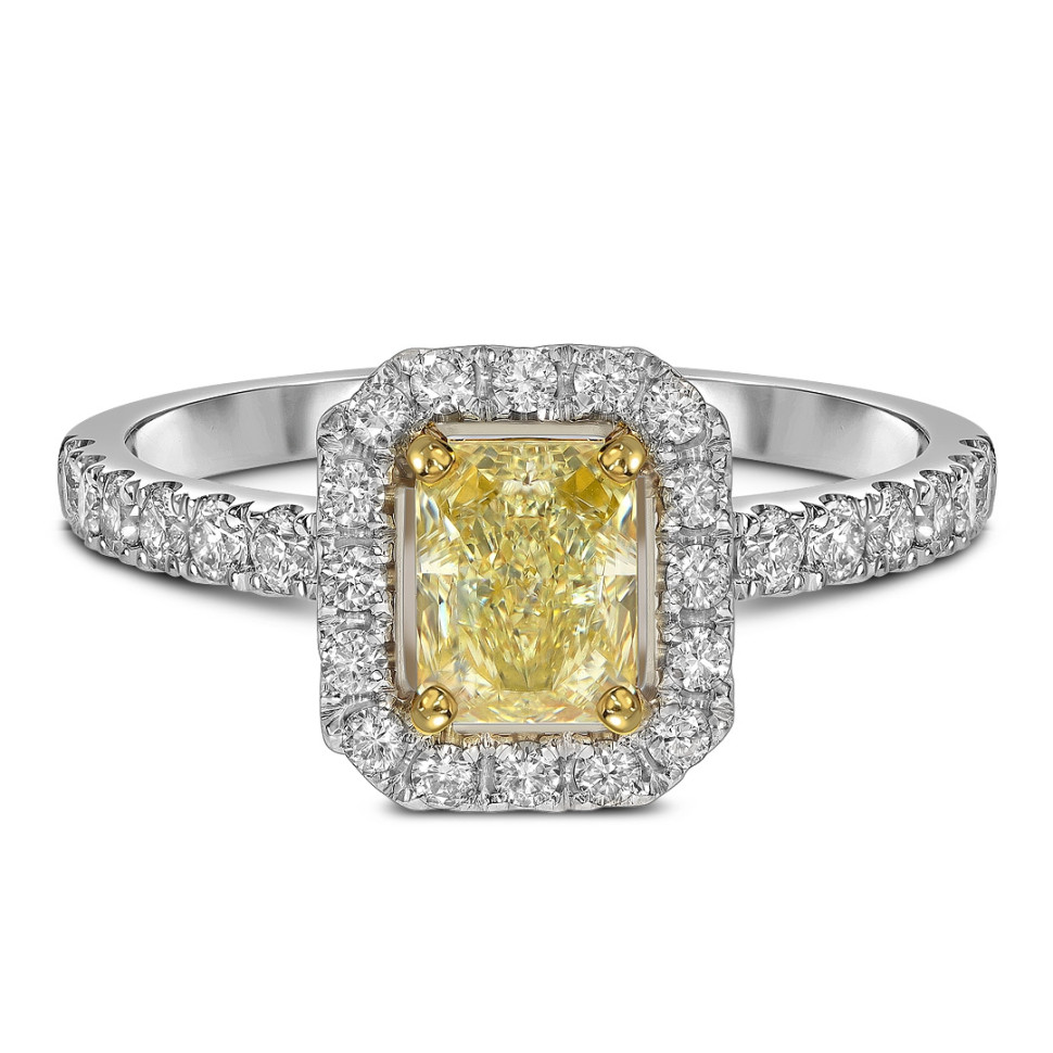 Помолвочное кольцо из белого золота с бриллиантами (062761)