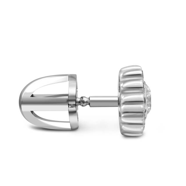 Серьги пусеты из белого золота с бриллиантами (032057)