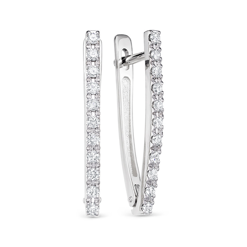 Серьги из белого золота с бриллиантами (043485)