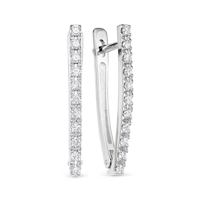 Серьги из белого золота с бриллиантами (043485)