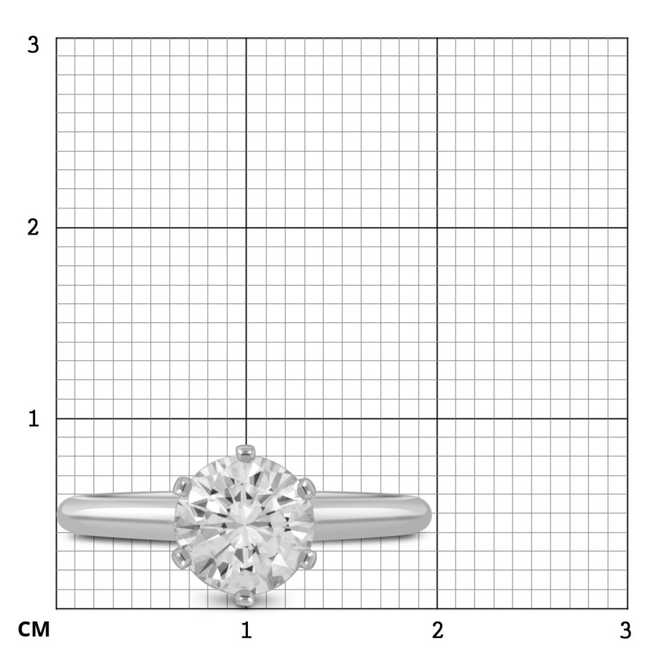 Помолвочное  кольцо из белого золота с бриллиантом (049005)