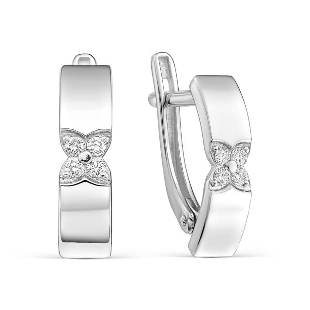 Серьги из белого золота с бриллиантами (061321)