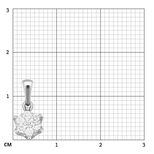 Кулон из белого золота с бриллиантами (039703)