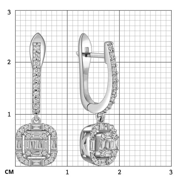 Серьги из белого золота с бриллиантами (055584)