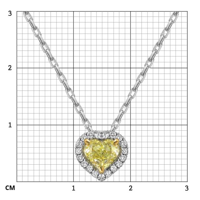 Колье из белого золота с бриллиантами "Сердце" (059196)