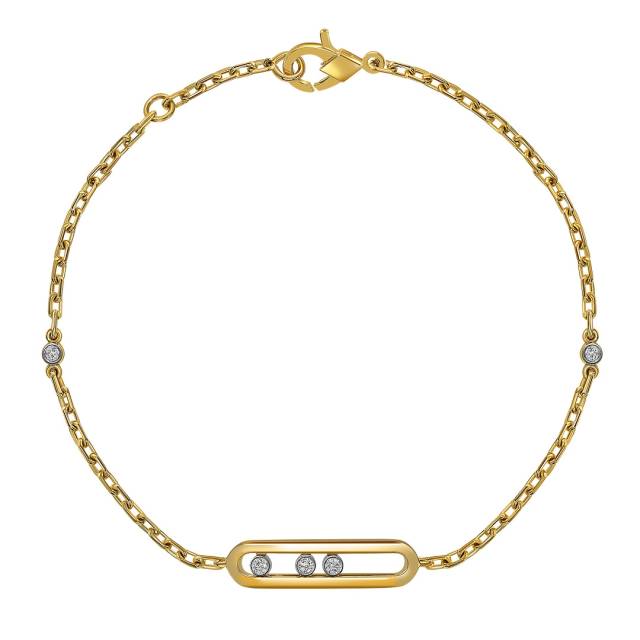 Браслет из жёлтого золота с бриллиантами (061566)